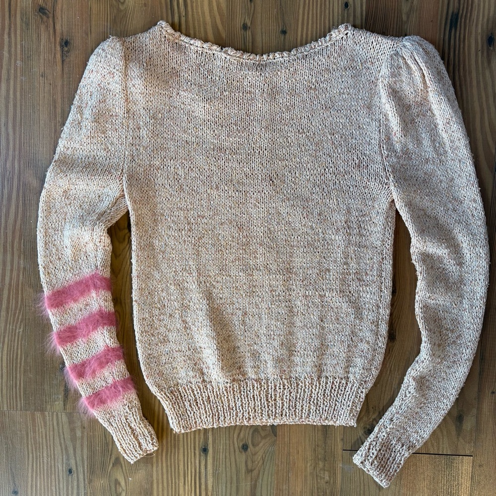 SOLD!!Vintage 80s stripe block sweater - Picture 4 of 4